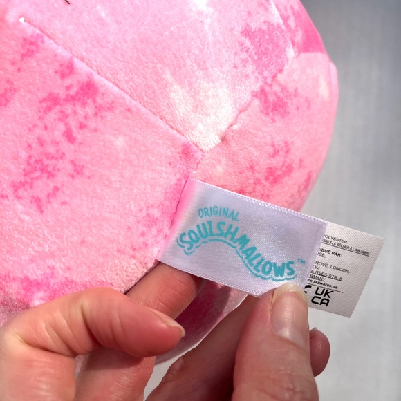 Squishmallows Cookie The Pink Flamingo Plush Flower Pillow Tie Dye Kellytoy 7" - Picture 6 of 9